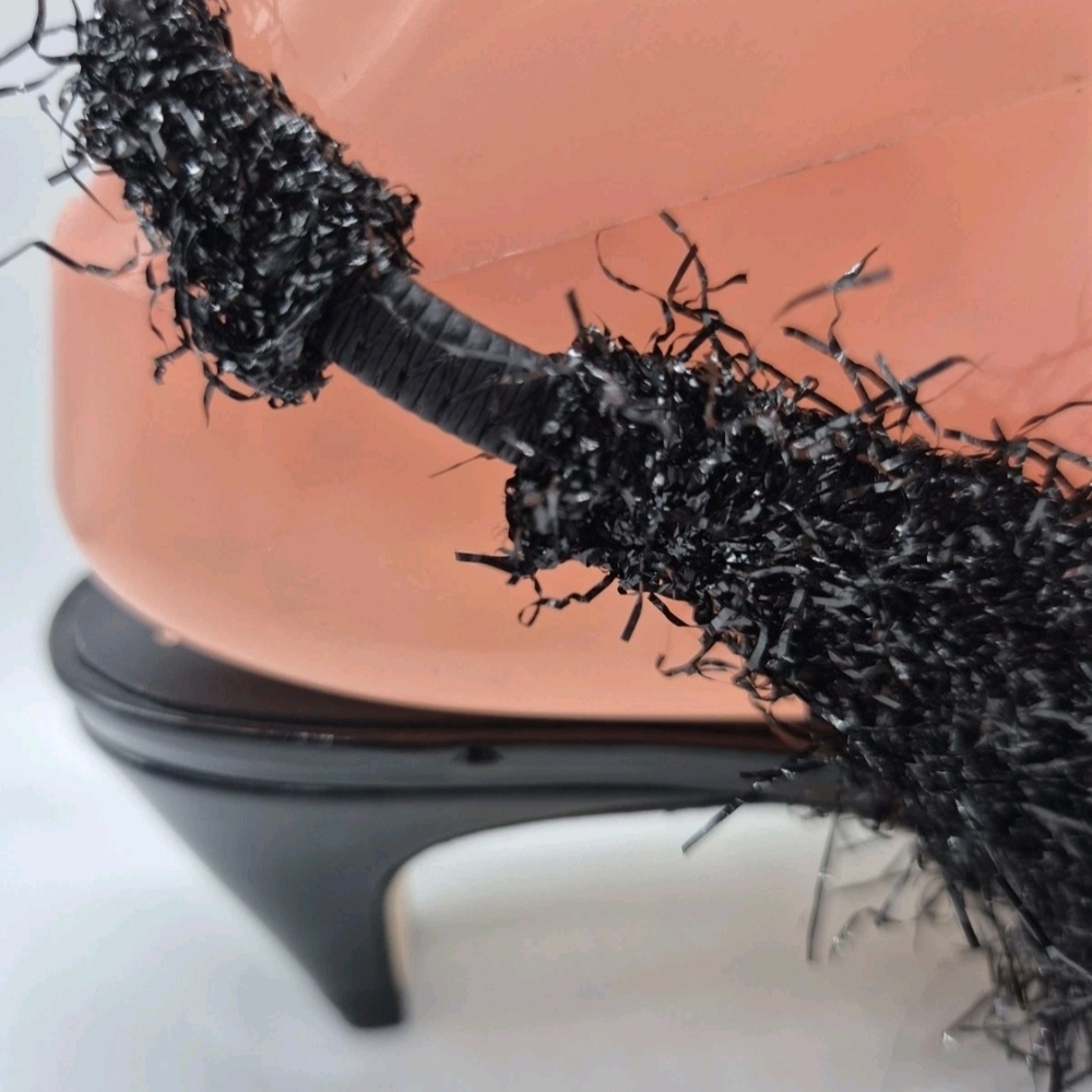 ANTONIO MELANI Black Textured Slingback Kitten Heel - Picture 8 of 12